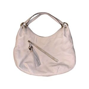 Michael KORS Large White Hobo Learher Purse with Gold Hardware